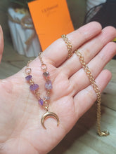 Load image into Gallery viewer, Amethyst Point Necklace Genuine Handmade Moon Amethyst ,