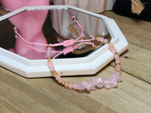 Load image into Gallery viewer, Rose Quartz Chip Adjustable Bracelet Handmade Bracelet~ Self Love