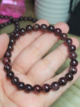 Load image into Gallery viewer, Garnet Crystal Bead Bracelet, Genuine Garnet Gemstone Bracelet 8mm