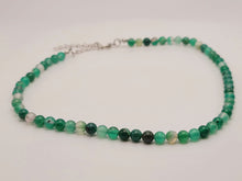 Load image into Gallery viewer, Green Aventurine Choker Necklace Silver tone Gorgeous Choker 4mm Beads