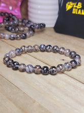 Load image into Gallery viewer, Tourmalinated Quartz Crystal Bracelet , Quartz Strech bracelet 8mm