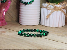 Load image into Gallery viewer, Self confidence Bracelet- Natural Green Tiger Eye Bracelet Elastic 8mm