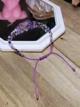 Load image into Gallery viewer, Natural Amethyst Bracelet, Handmade Semi Precious Gemstone 4mm adjustable