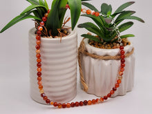 Load image into Gallery viewer, Carnelian Choker Necklace Silver tone Gorgeous Choker 4mm Beads