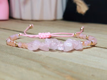 Load image into Gallery viewer, Rose Quartz Chip Adjustable Bracelet Handmade Bracelet~ Self Love