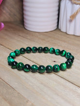 Load image into Gallery viewer, Self confidence Bracelet- Natural Green Tiger Eye Bracelet Elastic 8mm