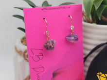 Load image into Gallery viewer, Handmade Amethyst Natural Drop Earrings , Stone Earrings