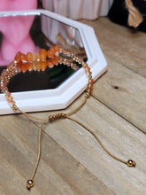 Load image into Gallery viewer, 4mm Carnelian Beaded Bracelet - Adjustable Size, Unisex