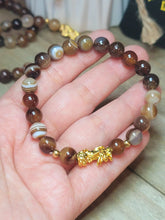 Load image into Gallery viewer, Self confidence Bracelet- Natural Agate 8mm Feng shui Bracelet Yoga