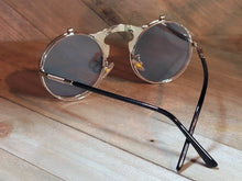Load image into Gallery viewer, Steampunk Goggles Glasses Round Sunglasses Emo Retro Vintage Flip Up Blue