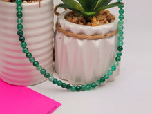 Load image into Gallery viewer, Green Aventurine Choker Necklace Silver tone Gorgeous Choker 4mm Beads