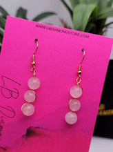 Load image into Gallery viewer, Handmade Rose Quartz Natural Drop Earrings , Stone Earrings