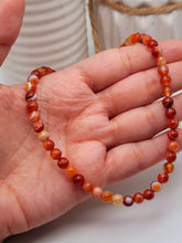 Load image into Gallery viewer, Carnelian Choker Necklace Silver tone Gorgeous Choker 4mm Beads