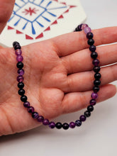 Load image into Gallery viewer, Amethyst Choker Necklace Silver tone Gorgeous Choker 4mm Beads
