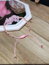 Load image into Gallery viewer, Rose Quartz Chip Adjustable Bracelet Handmade Bracelet~ Self Love