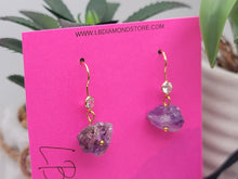 Load image into Gallery viewer, Handmade Amethyst Natural Drop Earrings , Stone Earrings