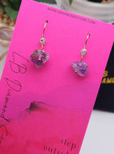 Load image into Gallery viewer, Handmade Amethyst Natural Drop Earrings , Stone Earrings