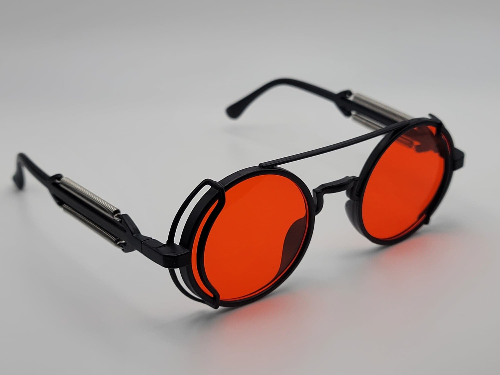 red steampunk goggles Steampunk Goggles Glasses Round Sunglasses Emo Retro Vintage – LB Diamond Store
