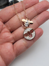 Load image into Gallery viewer, Elegance Redefined: Bute Bee Pendant Necklace in Rose Gold Tone