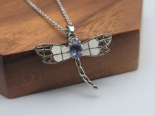 Load image into Gallery viewer, Dragonfly Pendant Necklace - Trendy Dragonfly necklace Silver tone