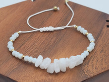 Load image into Gallery viewer, Milky Quartz Chip Adjustable Chip Bracelet Handmade