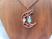 Load image into Gallery viewer, Trendy Cute Crystal Necklace Wired Moon Necklace Healing Crystal