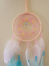 Load image into Gallery viewer, Native American Navajo Made 5.1 Inch Dreamcatcher Beautiful Colors Pink Blue & Purple Handmade