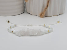 Load image into Gallery viewer, Milky Quartz Chip Adjustable Chip Bracelet Handmade