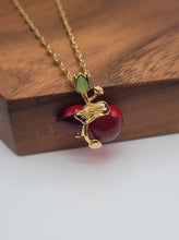 Load image into Gallery viewer, Carnelian Pendant Necklace Gold Tone Powerful Crystal Necklace