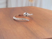 Load image into Gallery viewer, Rose Gold Snake Ring, Snake Serpent Band, Adjustable Snakes