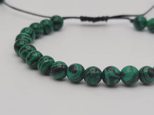 Load image into Gallery viewer, Stunning Handcrafted 6mm Malachite Adjustable Bracelet: A Beaded Beauty for All