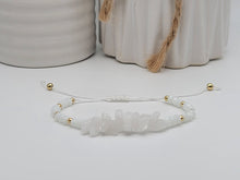Load image into Gallery viewer, Milky Quartz Chip Adjustable Chip Bracelet Handmade