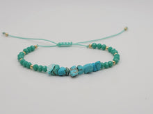 Load image into Gallery viewer, Blue Turquoise Chip Bracelet Handmade Genuine Crystal Bracelet
