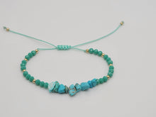 Load image into Gallery viewer, Blue Turquoise Chip Bracelet Handmade Genuine Crystal Bracelet