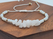 Load image into Gallery viewer, Milky Quartz Chip Adjustable Chip Bracelet Handmade