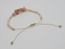 Load image into Gallery viewer, Peach Aventurine Chip Bracelet Handmade Genuine Crystal Bracelet