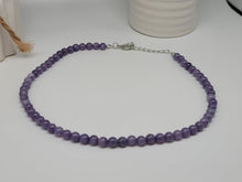 Load image into Gallery viewer, Amethyst Choker Necklace Silver tone Gorgeous Choker 4mm Beads