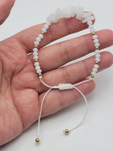 Load image into Gallery viewer, Milky Quartz Chip Adjustable Chip Bracelet Handmade