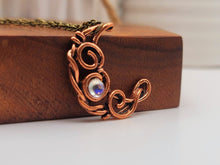 Load image into Gallery viewer, Trendy Cute Crystal Necklace Wired Moon Necklace Healing Crystal