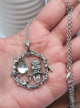 Load image into Gallery viewer, Crystal Necklace Wired Owl Necklace MoonStone