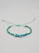 Load image into Gallery viewer, Blue Turquoise Chip Bracelet Handmade Genuine Crystal Bracelet