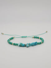 Load image into Gallery viewer, Blue Turquoise Chip Bracelet Handmade Genuine Crystal Bracelet