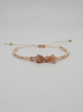 Load image into Gallery viewer, Peach Aventurine Chip Bracelet Handmade Genuine Crystal Bracelet