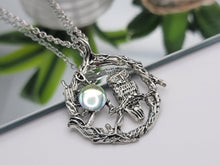 Load image into Gallery viewer, Crystal Necklace Wired Owl Necklace MoonStone