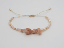 Load image into Gallery viewer, Peach Aventurine Chip Bracelet Handmade Genuine Crystal Bracelet
