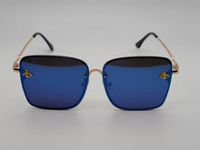 Load image into Gallery viewer, Blue Med Rectangle Unisex Luxury Sunglasses Vintage Punk Bright Blue