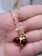 Load image into Gallery viewer, Carnelian Pendant Necklace Gold Tone Powerful Crystal Necklace