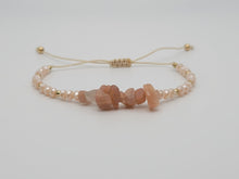 Load image into Gallery viewer, Peach Aventurine Chip Bracelet Handmade Genuine Crystal Bracelet