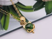 Load image into Gallery viewer, Jade Natural Necklace Gold Tone Necklace- Good Luck•Fortune