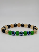 Load image into Gallery viewer, Harmony & Protection Bracelet Collection: Moldavite, Evil Eye, Citrine, Black Obsidian